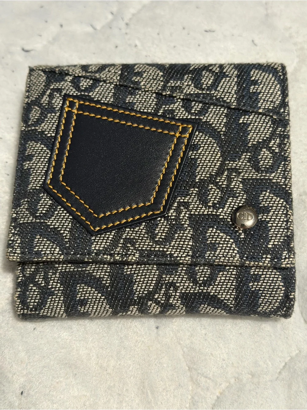 Christian Dior Trotter Bifold Trotter Wallet — Navy